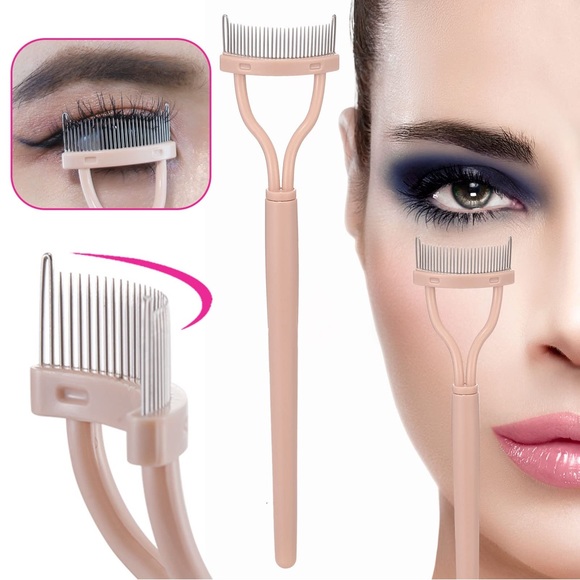 Eyeliner Brushes 3Pcs, Angled EyeBrow Brush, Spoolie Brush, Silicone Pads, Comb - Picture 2 of 5